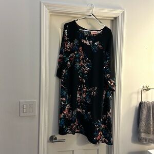 Knee length slip dress with cute ties at end of sleeves